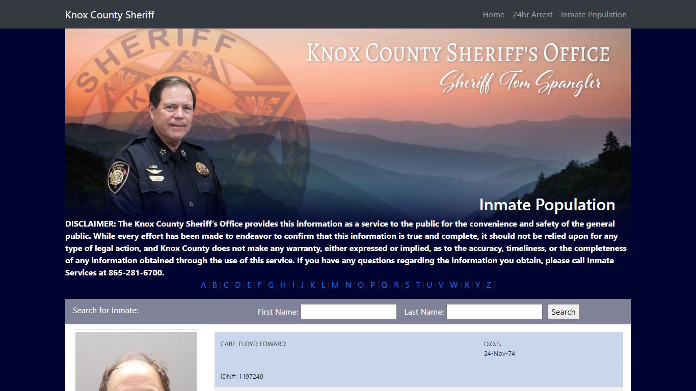 Knox County Tennessee - Sheriff - Inmate Population
